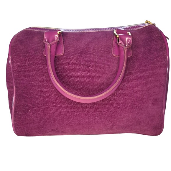 Victoria Secret Small Handbag 90s/Pre-PINK Velour Purple Bag - Picture 5 of 11